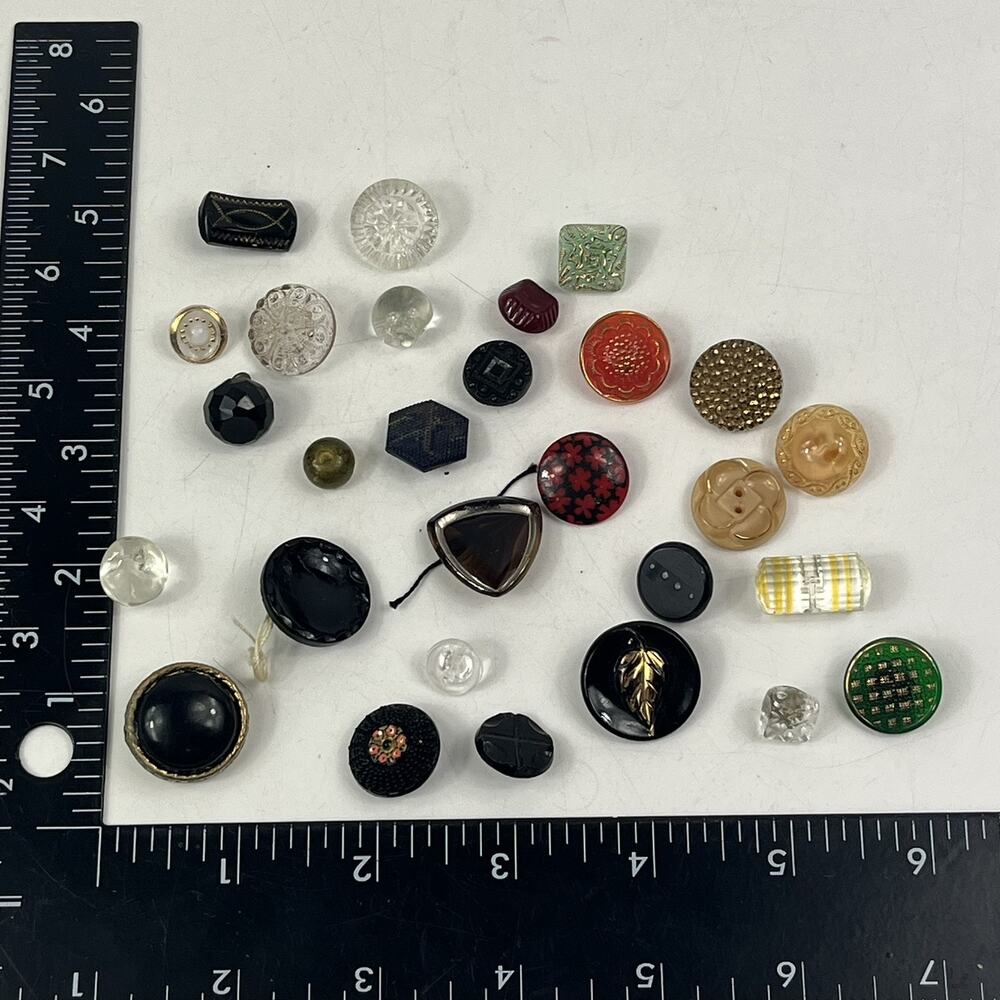 Vintage Glass Buttons Lot Assorted Sewing Craft Shank Decorative Sewing Crochet